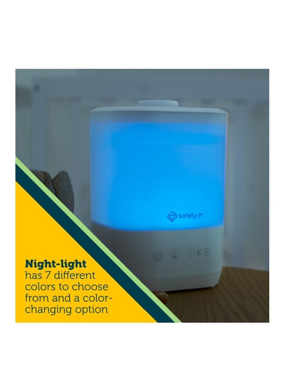 Safety 1st Comforting Cool-Mist Top-Fill Humidifier White, Night Light